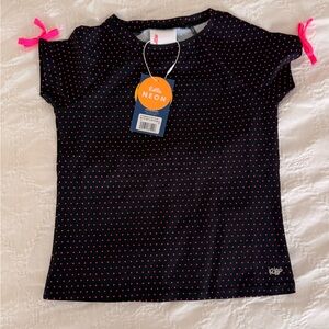 Ruffle Butts Black and Pink Polka Dot Kids Shirt